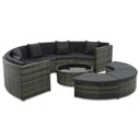 vidaXL 7-delige Loungeset met kussens poly rattan grijs
