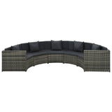 vidaXL 7-delige Loungeset met kussens poly rattan grijs