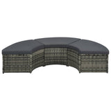 vidaXL 7-delige Loungeset met kussens poly rattan grijs