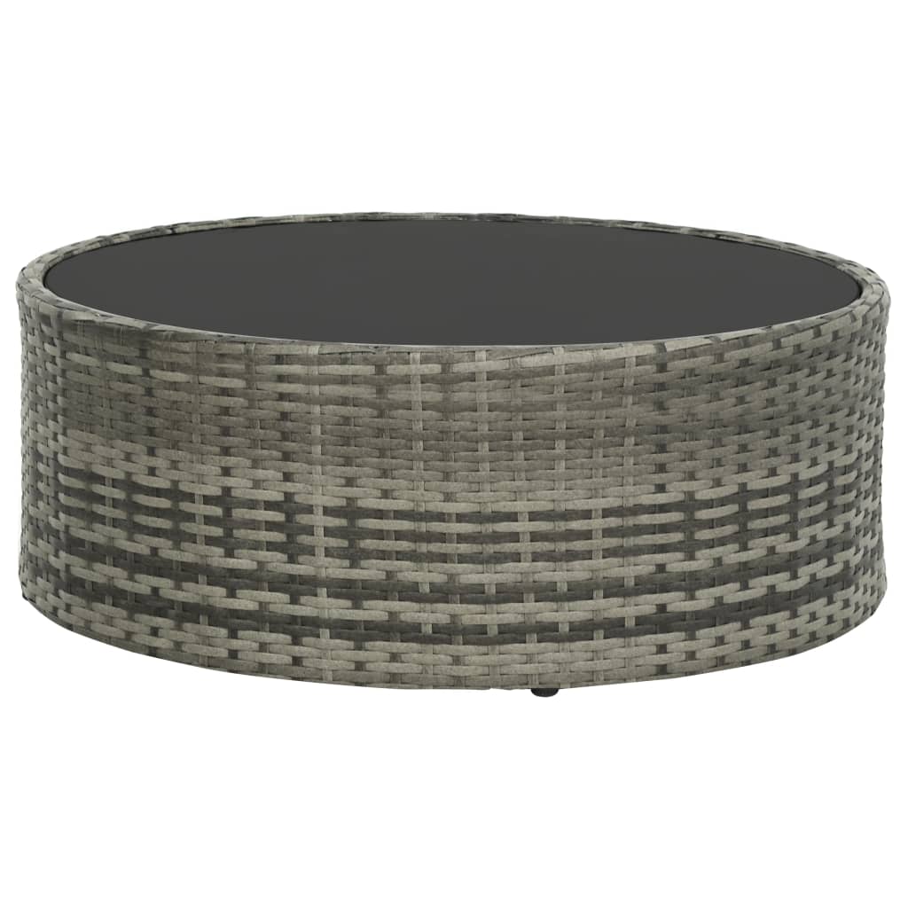 vidaXL 7-delige Loungeset met kussens poly rattan grijs