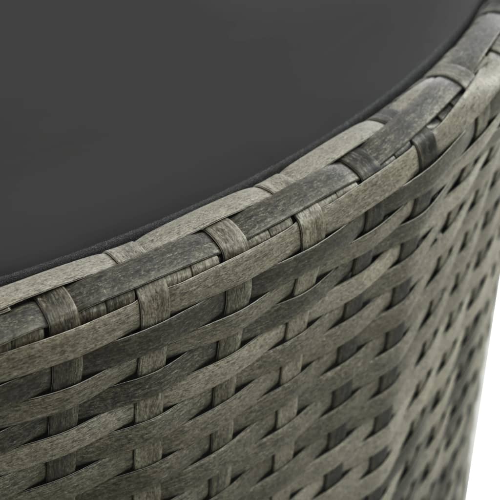 vidaXL 7-delige Loungeset met kussens poly rattan grijs