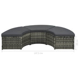 vidaXL 7-delige Loungeset met kussens poly rattan grijs