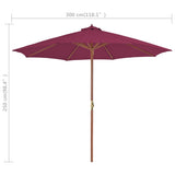 vidaXL Parasol 258 cm groen