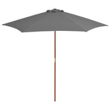 vidaXL Parasol met houten paal 270 cm zwart