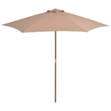 vidaXL Parasol met houten paal 270 cm zwart