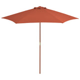 vidaXL Parasol met houten paal 270 cm zwart