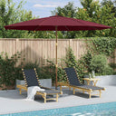 vidaXL Parasol met houten paal 350 cm zandwit