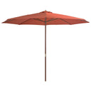 vidaXL Parasol met houten paal 350 cm zandwit
