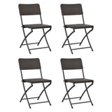 vidaXL Folding Garden Chairs 2 pcs HDPE and Steel Brown