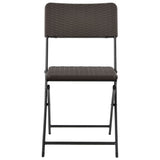 vidaXL Folding Garden Chairs 2 pcs HDPE and Steel Brown