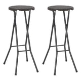 vidaXL Barkrukken inklapbaar 2 st rattan look HDPE en staal bruin