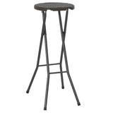 vidaXL Barkrukken inklapbaar 2 st rattan look HDPE en staal bruin