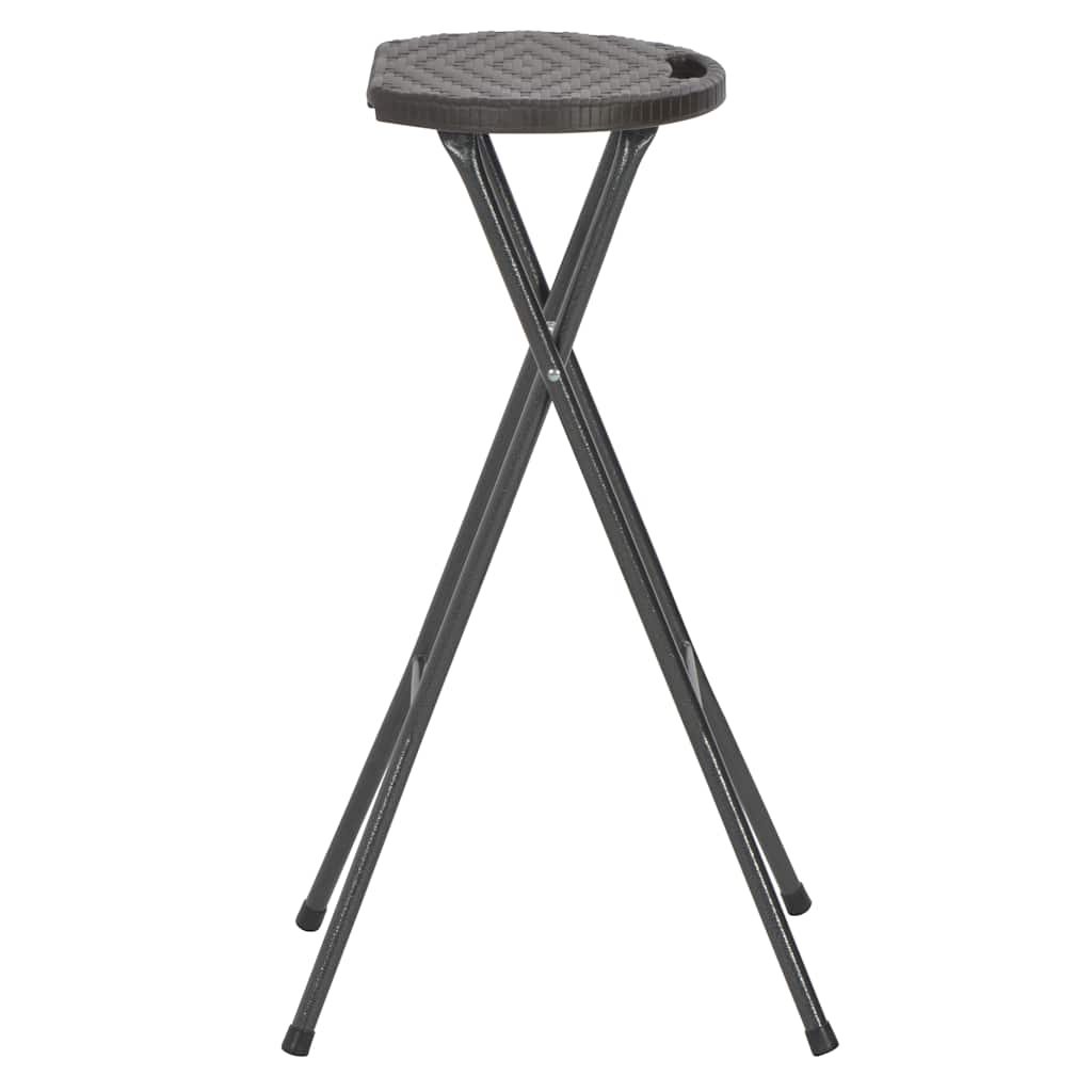 vidaXL Barkrukken inklapbaar 2 st rattan look HDPE en staal bruin