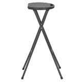 vidaXL Barkrukken inklapbaar 2 st rattan look HDPE en staal bruin