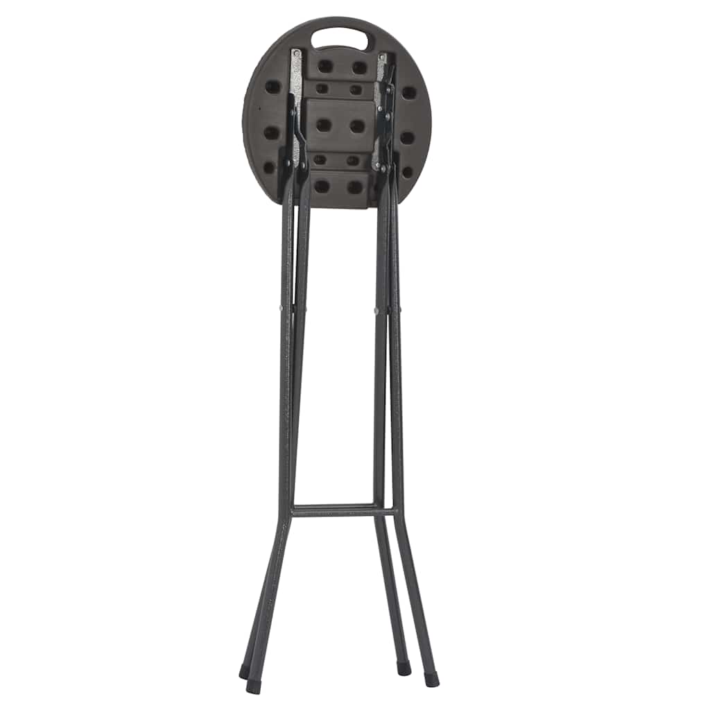 vidaXL Barkrukken inklapbaar 2 st rattan look HDPE en staal bruin