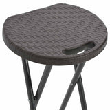 vidaXL Barkrukken inklapbaar 2 st rattan look HDPE en staal bruin