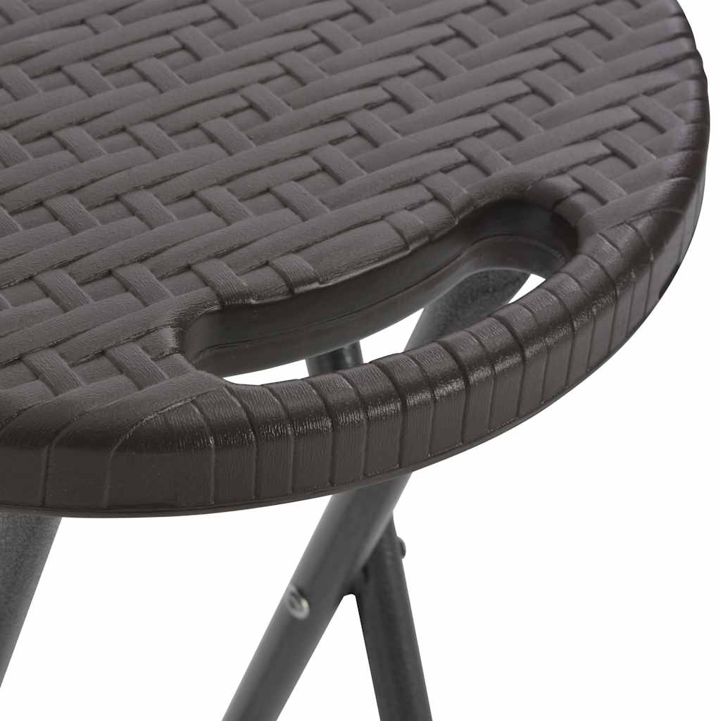 vidaXL Barkrukken inklapbaar 2 st rattan look HDPE en staal bruin