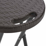 vidaXL Barkrukken inklapbaar 2 st rattan look HDPE en staal bruin