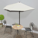 vidaXL Balkonparasol moitié avec paal en aluminium 270x144x222 cm terre cuite