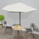 vidaXL Balkonparasol moitié avec paal en aluminium 270x144x222 cm terre cuite