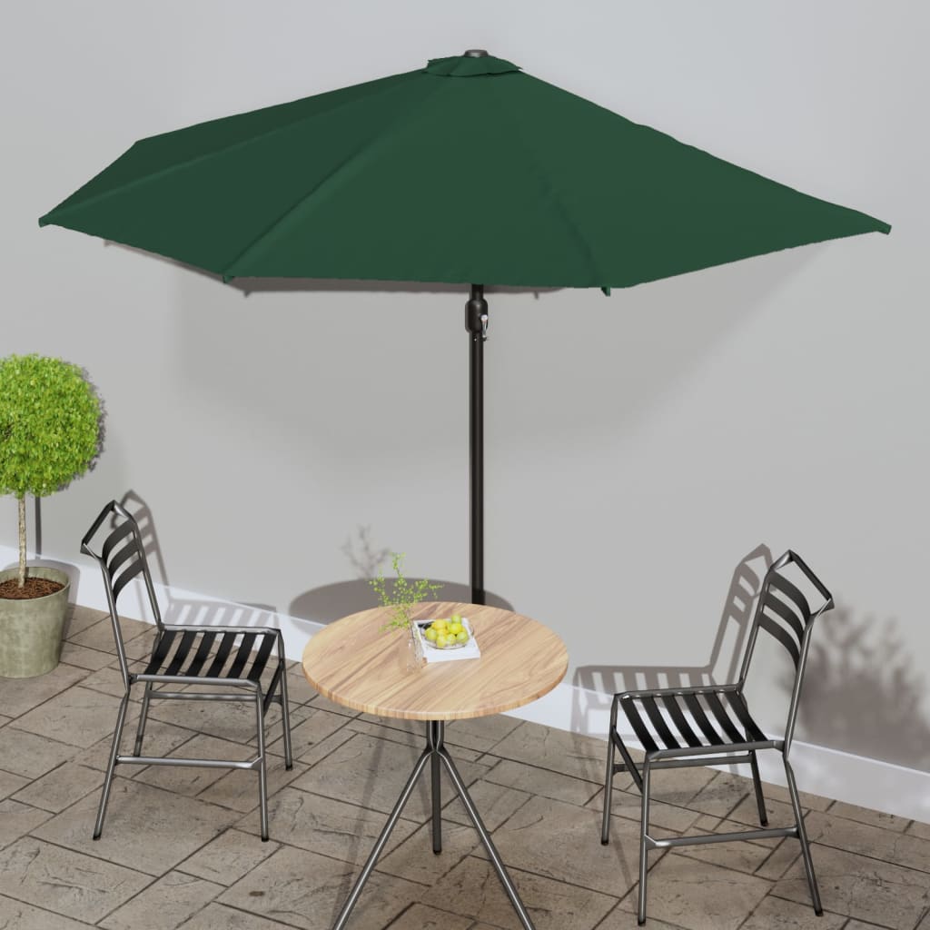 vidaXL Balkonparasol half met aluminium paal 270x144x222 cm terracotta