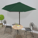 vidaXL Balkonparasol moitié avec paal en aluminium 270x144x222 cm terre cuite