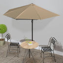 vidaXL Balkonparasol moitié avec paal en aluminium 270x144x222 cm terre cuite