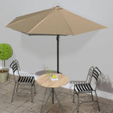 vidaXL Balkonparasol half met aluminium paal 270x144x222 cm terracotta
