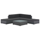 vidaXL 6-delige Loungeset met kussens poly rattan bruin