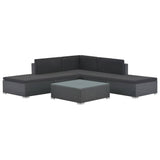 vidaXL 6-delige Loungeset met kussens poly rattan bruin