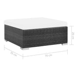vidaXL 7-Piece Lounge Set with Cushions Poly Rattan Black