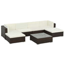 vidaXL 7-Piece Lounge Set with Cushions Poly Rattan Black