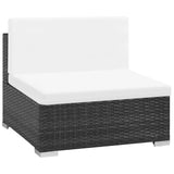 vidaXL 7-delige Loungeset met kussens poly rattan zwart