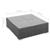 vidaXL 6-piece Lounge Set with Cushions Poly Rattan Black