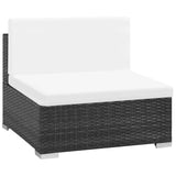 vidaXL 6-piece Lounge Set with Cushions Poly Rattan Black
