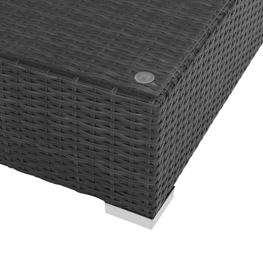 vidaXL 6-piece Lounge Set with Cushions Poly Rattan Black