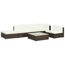 vidaXL 6-piece Lounge Set with Cushions Poly Rattan Black