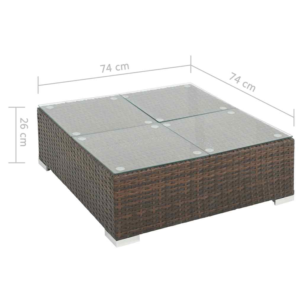 vidaXL 6-piece Lounge Set with Cushions Poly Rattan Brown
