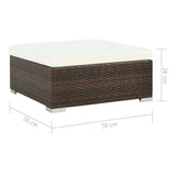 vidaXL 6-piece Lounge Set with Cushions Poly Rattan Brown