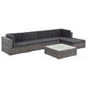 vidaXL 6-piece Lounge Set with Cushions Poly Rattan Brown