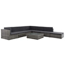 vidaXL 8-delige Loungeset met kussens poly rattan bruin