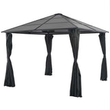 vidaXL Gazebo with curtain 3x3 m aluminium black