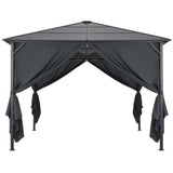 vidaXL Gazebo with curtain 3x3 m aluminium black