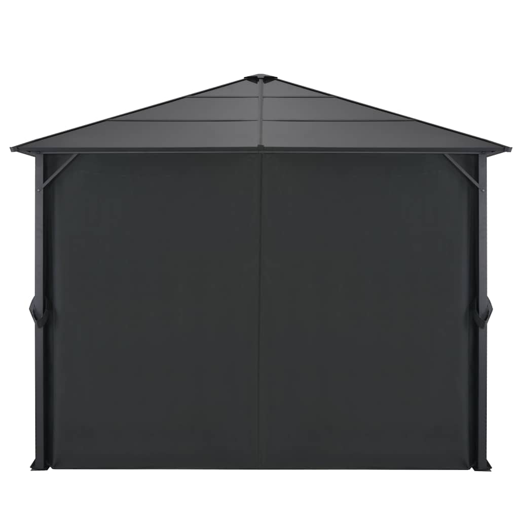vidaXL Gazebo with curtain 3x3 m aluminium black