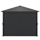 vidaXL Gazebo with curtain 3x3 m aluminium black