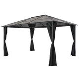 vidaXL Gazebo with curtain 3x3 m aluminium black