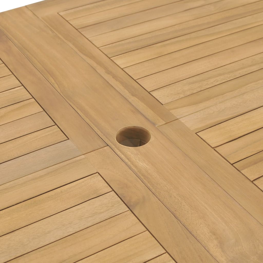 vidaXL 9-delige Tuinset massief teakhout