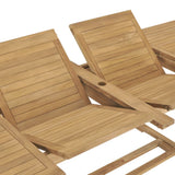 vidaXL 9-delige Tuinset massief teakhout