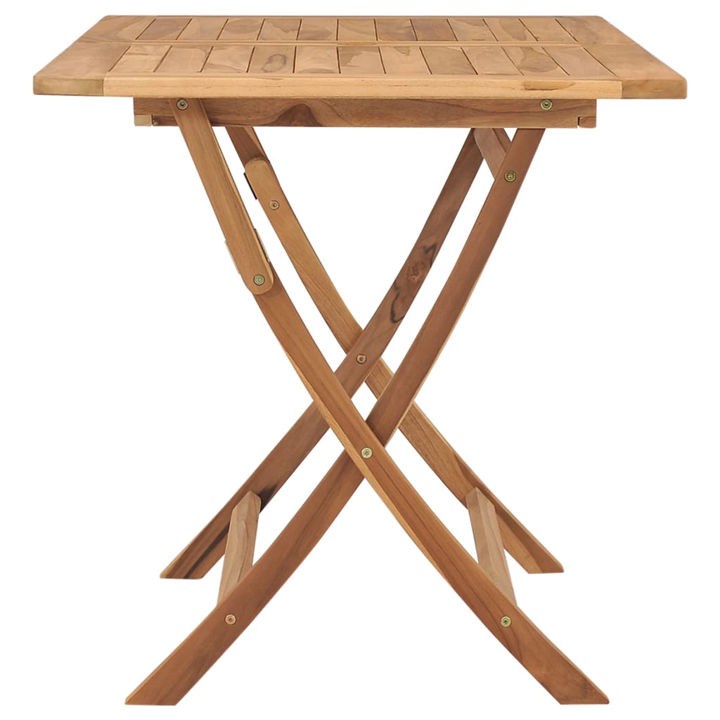 vidaXL Tuintafel inklapbaar 120x70x75 cm massief teakhout grijs