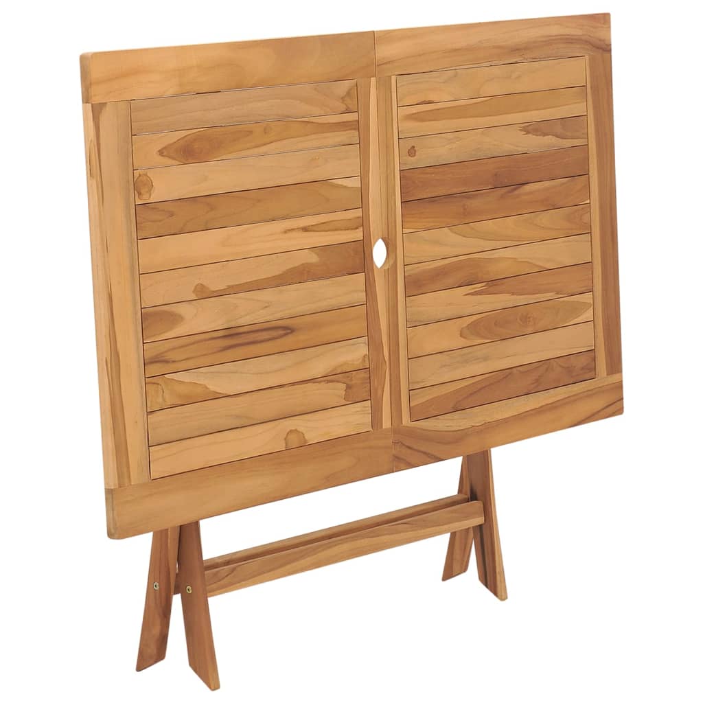 vidaXL Tuintafel inklapbaar 120x70x75 cm massief teakhout grijs